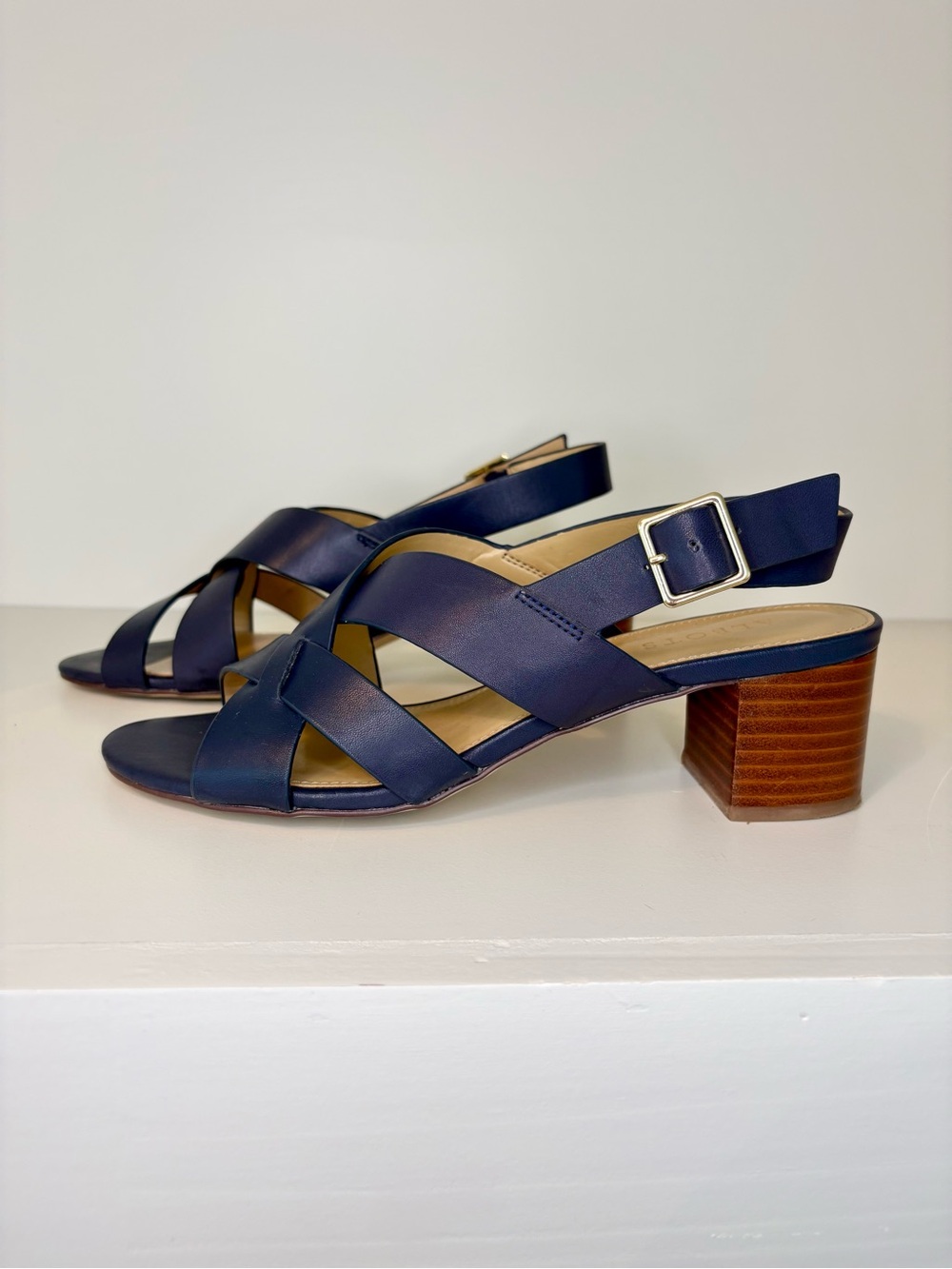 Talbots Women's Mimi Soft Vachetta Crisscross Sandals in Indigo Blue